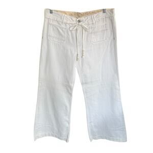 J Brand Pants White Wide Leg Low Rise Coastal Preppy 32 Sailorchic Fishingcore